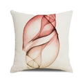 Close-up of beige linen pillowcase showing textured fabric and seashell x-ray print - 18x18 Inch / Red Brown X-ray Shell Style (9)