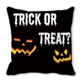 Detailed view of Halloween Trick or Treat pillowcase featuring spooky font and pumpkin icons - Trick Or Treat Style (ZT360-7)