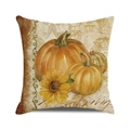 Funda de cojín de Acción de Gracias con calabaza y girasol en estilo rústico vintage - Estilo Granja Calabaza Girasol Acuarela (1)
