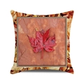 Square autumn maple leaf throw pillow cover with decorative red foliage print - 18x18 Inch / Red Maple with Rock Texture(6)