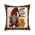 Gnome pumpkin spice pillow case with orange plaid border for autumn home decoration - Pumpkin Spice Vibe Gnomes (21)