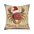 Christmas Crab Santa Claws watercolor decorative square throw pillow cover on white background - 18x18 Inch / Style 34-Christmas Crab