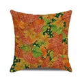 Autumn maple leaves pillow cover with orange and yellow foliage on dark green base - 18x18 Inch / Autumn Leaves on Dark Green(9)