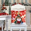 Housse de coussin de Noël lumineuse LED avec motif bonhomme de neige sur fond rouge - Bonhomme de neige