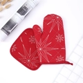 Set guanto da forno e presina natalizi rossi con motivo a stelle bianche e trapuntatura - Guanto Rosso + Tappetino (Motivo a Stella)