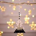 Elegante houten kerstboomhanger met gouden glitter rendier en XMAS uitgesneden tekst - Kerstboom
