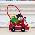 Christmas car shaped felt gift bag with snowman and tree patterns for kids candy - Snowman