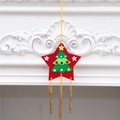 Scacciapensieri natalizio con stella di feltro rossa, albero e campanelli d'oro - Albero di Natale