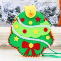 DIY Christmas tree felt shoulder bag for kids with red bow and star decorations - Christmas Tree