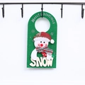 Decorazione natalizia da porta con pupazzo di neve, lettere SNOW in legno e Merry Christmas - Pupazzo di Neve