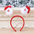 Christmas headband with plush red band and two cute 3D Santa Claus spring boppers - Santa Claus