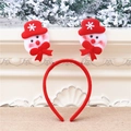 Christmas snowman headband with red plush band and spring-mounted festive ornaments - Snowman
