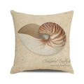 Square cushion cover with watercolor chambered nautilus shell and damask patterns - 18x18 Inch / Vintage Nautilus Style (22)