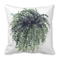 Tropical green hanging leaves print on square peach skin pillowcase for home decor - Hanging Greenery Pattern (30)