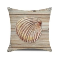 Square watercolor pillowcase with seashell pattern on a vintage wood grain background - 18x18 Inch / Style 22-Vintage Scallop