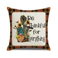 Fall gnome throw pillow cover with Be Thankful for Everything text and plaid border - Be Thankful for Everything Gnome Birdhouse (25)