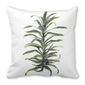 Tropical green leaves watercolor print square pillowcase in white soft peach skin fabric - Multi-tone Watercolor Leaves Pattern (33)