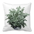 Tropical green potted plant pattern on a soft microfiber peach skin throw pillow cover - Green Potted Plant Watercolor Pattern (31)