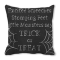 Halloween Trick or Treat throw pillow cover in black peach skin fabric with spider web detail - Spider Web Trick Or Treat Style (ZT360-17)