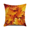 Square autumn cushion cover featuring vibrant orange and red maple leaf pattern - 18x18 Inch / Allover Orange and Red Maple(17)