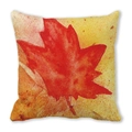 Fall watercolor maple leaf throw pillow cover with orange decorative autumn tree foliage - Red Orange Gradient Maple Style (1) / 18x18 Inch / 1