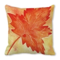 Detailed view of the vibrant orange maple leaf pattern on autumn cushion cover - Artistic Textured Red Maple Style (2) / 18x18 Inch / 2