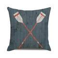 Square nautical decorative pillow case with vintage boat oars on wood texture background - 18x18 Inch / Style 29-Crossed Paddles