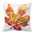 Watercolor autumn maple leaves printed on a square decorative thanksgiving pillow cover - 20