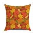 Square fall pillow cover featuring vibrant orange and red maple leaves on linen fabric - 18x18 Inch / Multi-Color Maple Foliage(26)