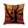 Thanksgiving autumn forest landscape art cushion cover with warm red and brown foliage decor - Late Autumn Dusk Art (40) / 45x45cm