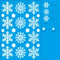 Pegatinas navideñas E-03 para ventanas con copos de nieve blancos y círculos estáticos - Estilo Copo de Nieve E3