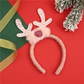 Roze rendiergewei hoofdband met glitters en imitatiebont voor kerstversieringen - Roze rendiergewei stijl