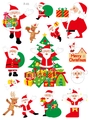 Set de pegatinas navideñas para ventanas con diseños de Papá Noel y renos - Estilo Papá Noel F1