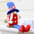 Patriotic 4th of July Independence Day gnome plush with star-spangled hat and long legs - Female Style