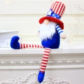 Patriotic 4th of July faceless gnome plush doll with red blue and white stripes decor - Male Style