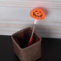 Halloween pumpkin glow stick toy with orange head and metal spring on red handle - Shaking Wand (Single Pumpkin)