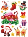 Pegatinas estáticas de Navidad con Papá Noel y renos para decoración de ventanas - Estilo Calcetín de Navidad Campana F4