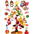 Pegatinas navideñas estáticas con Papá Noel, muñeco de nieve y renos para ventanas - Estilo Pingüino Buzón H1