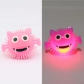 Bague monstre LED rose en silicone souple pour cadeaux de fête d'Halloween - Bague Lumineuse Halloween Rose