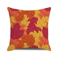 Square autumn throw pillow cover featuring vibrant red and orange maple leaf patterns - 18x18 Inch / Intertwined Red Orange Yellow Maple(27)