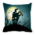 Halloween decorative square pillowcase featuring zombie hand and moon graphic print - Zombie Hand Full Moon Horror Tree Style (37)