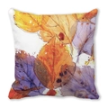 Fall leaves watercolor pattern pillow cover in orange and purple shades - 14
