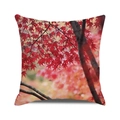 Square fall pillow cover featuring a vibrant red maple leaf forest landscape pattern - 18x18 Inch / Deep Autumn Red Maple(32)