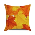 Fall themed square pillow cover featuring vibrant orange and yellow maple leaves - 18x18 Inch / Layered Orange Yellow Maple(33)