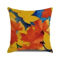 Standard square decorative pillowcase with vibrant orange maple leaf print for fall decor - 18x18 Inch / Artistic Maple on Blue(34)