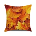 Square autumn maple leaf cushion cover with orange and yellow overlapping foliage - 18x18 Inch / Color Layered Overlapping Maple(36)