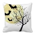 Halloween Kissenhülle mit Vollmond, Bäumen und Fledermäusen aus Pfirsichhaut-Gewebe - Toter Baum Fledermaus Vollmond Stil (40)