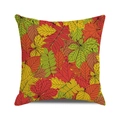 Square autumn throw pillow cover featuring vibrant colorful maple leaves pattern - 18x18 Inch / Richly Colored Autumn Leaves(38)