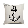 Détail de l'imprimé ancre nautique et texte Grounded Life sur housse de coussin - Écriture Simple Grounded Life (8)