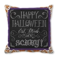 Halloween peach skin square pillow cover with purple base and Trick or Treat graphic - Purple Pattern Happy Halloween Style (ZT360-38)